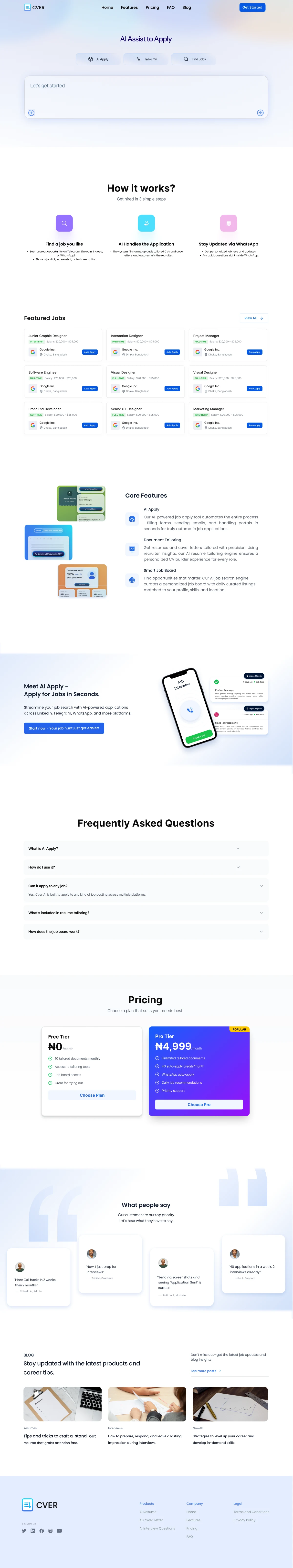 Redesigned landing page